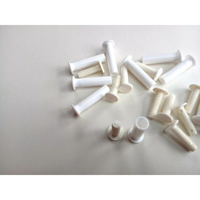 Unbranded/Generic 15 sets White Plastic 1" Snap-Lock Screw Binding Posts