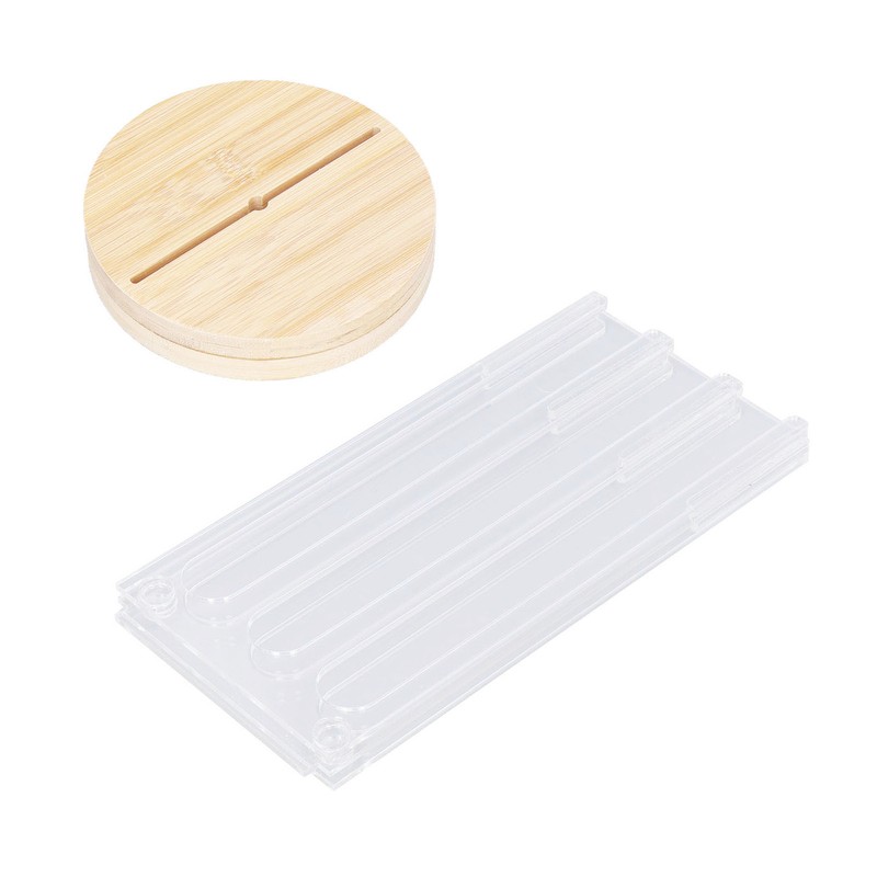 Coffee Capsule Holder Acrylic Bamboo Wood 48 Holes Rotatable Pod