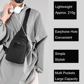 zhongningyifeng Sling Bag for Men Women Small Shoulder Chest Bag Nylon Waterproof Lightweight MINI Crossbody Daypack for Hiking Camping Outdoor Sports