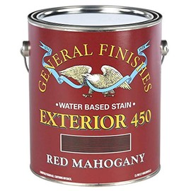 General Finishes Exterior 450 Water Based Wood Stain, 1 Gallon, Red Mahogany