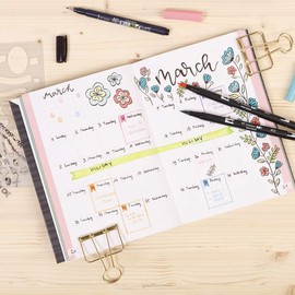 Clairefontaine 97404C My Creative Journal Notebook DIN A5, 208 Pages, Dot Ruling, 90 g/m², Mystery