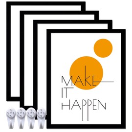 ijuerybai 11x14 Picture Frame Set of 4, Black 11 x 14 Poster Frame High Transparent Wall Gallery Poster Canvas Photo Frames for 11 by 14 inches