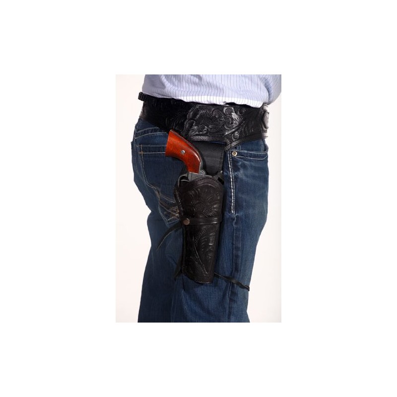 38/357 Caliber Black Leather Gun Holster Size 34