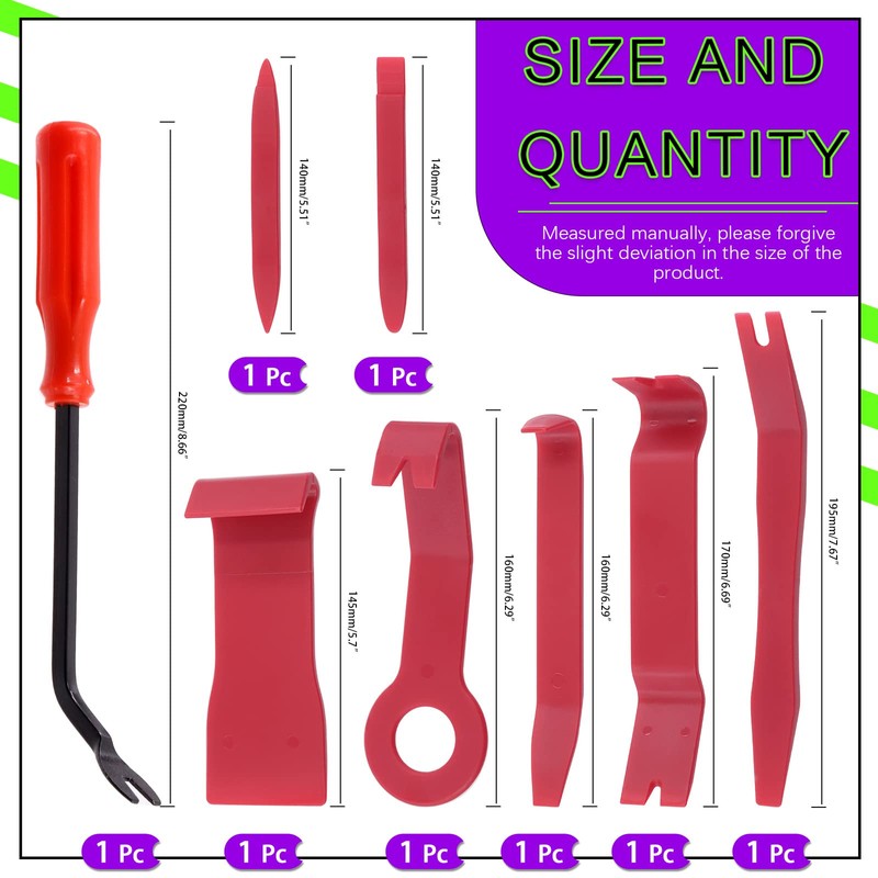 Swpeet 8Pcs 8 Auto Trim Removal Tool Kit with Fastener