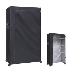 ZYSUOR Shelving Cover Wire Shelf Cover Rack Dust Cover 30X14X54,The Two-Way Zipper Design can be Opened up, Down, or All for Easy Access (No Shelves,Black Cover only)
