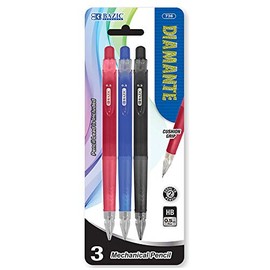 BAZIC Helix Mechanical Pencil, 0.5 mm, Assorted, 4 Per Pack