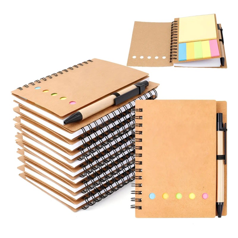 Libreta De Notas Ecológica Con Marcador Nota Adhesiva 15 Pzs