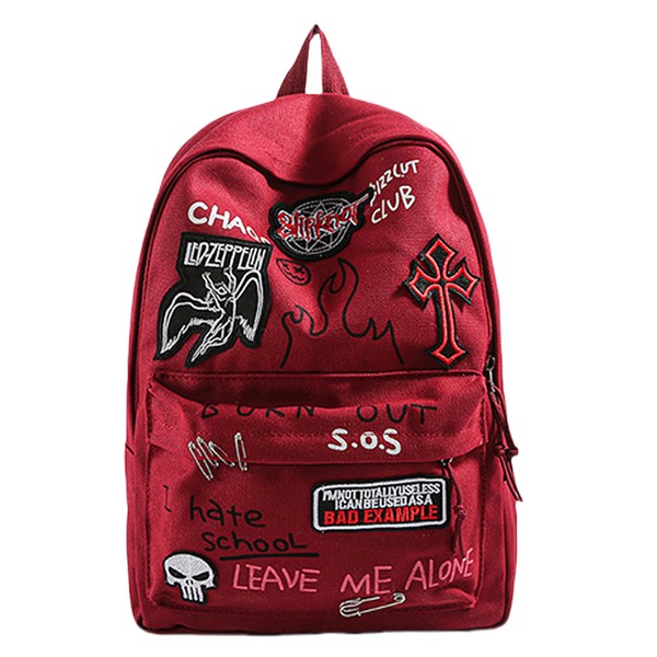 Gothic Rock Backpack For Men And Women Large Capacity Canvas