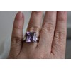 15 mm Princess Cut Amethyst Sterling Silver Ring US Size