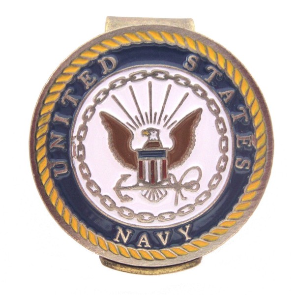 U.S. Navy Hat Clip with Double-Sided Golf Ball Marker