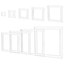BENECREAT 9Pcs 사각형 라우터 템플릿, 9.8 /8.5 /7.4 /6.5 /4.5 /3.5 /2.5 /1.4 인치 투명 아크릴 트레이싱 목공용 인레이 공예품 [Square] BENECREAT 9Pcs Square Router Template, 9.8 /8.5 /7.4 /6.5 /4.5 /3.5 /2.5 /1.4 Inch Transparent Acrylic Tracing for Woodworking Inlay Craft [Square]