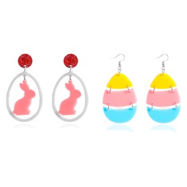 Easter Earrings for Women Easter Rabbit Earrings Easter Basket Stuffers Wooden Easter Jewelry Gifts for Teen Girls