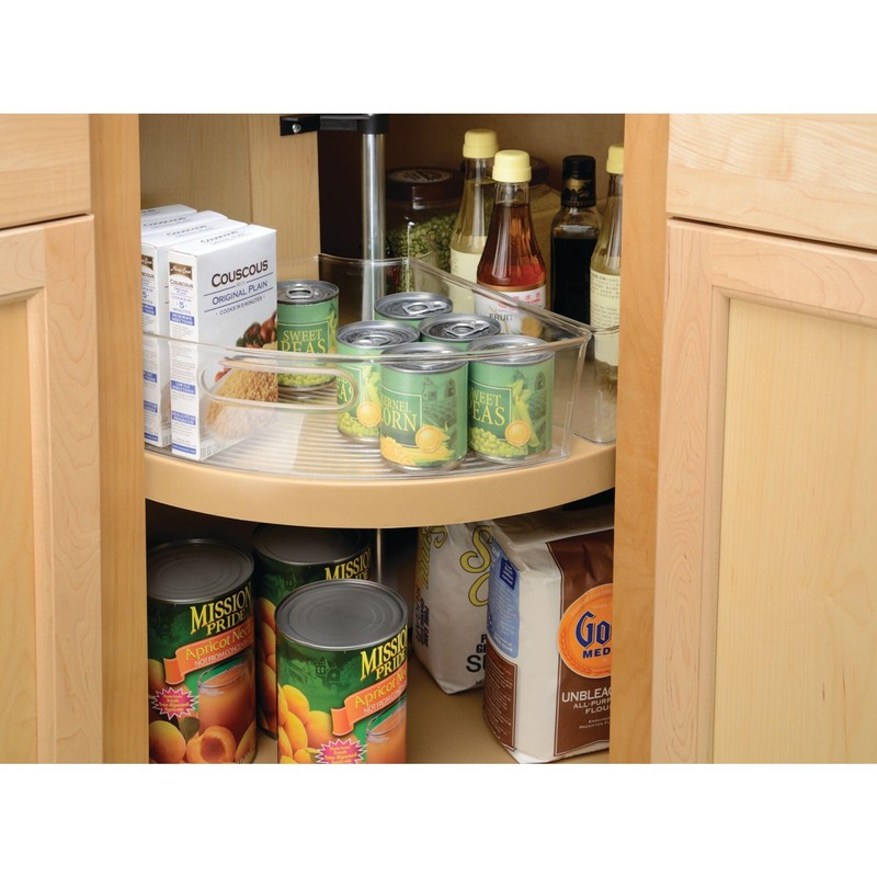 iDesign Lazy Susan 1/4 Wedge Organizer Bin with Handle -