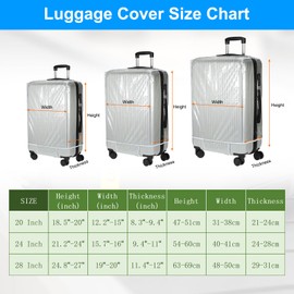 PATIKIL Luggage Covers, 1 Piece 30 Inch PVC Suitcase Cover Protectors Waterproof Travel Luggage Covers for Suitcase, Silver-grey
