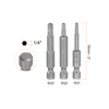 HARFINGTON 3Pcs Square Head Screwdriver Bits SQ1, SQ2, SQ3 Magnetic