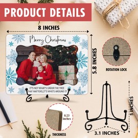 RPLCSPC Christmas Gift Iidea Frame, Christmas Gifts for Family Women Men Friends, Snowflake Photo Frame With Stand for Home Office Desk Decorations-Holds 4 x 6 Photo-A05