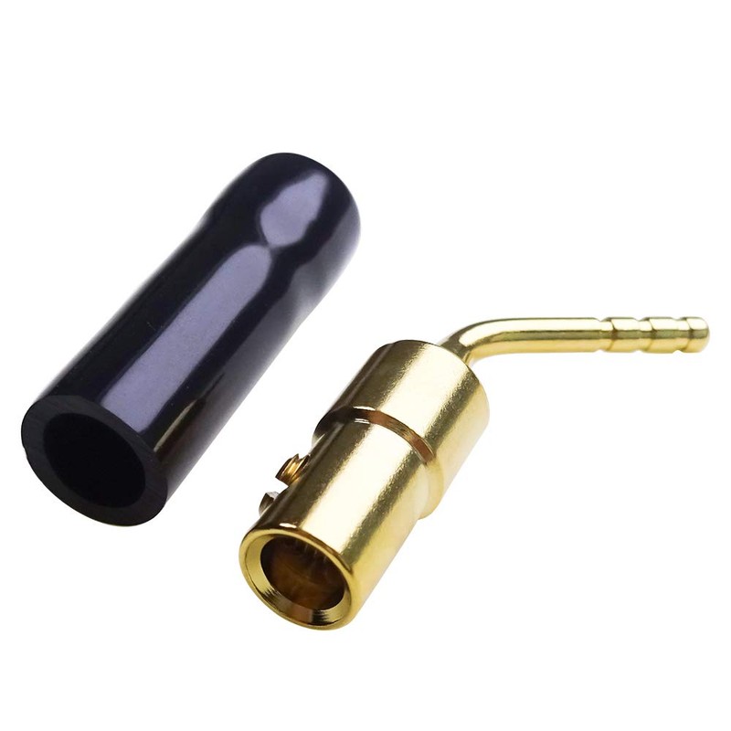 Cleqee 24K Gold Plated 8 Pcs L-Shaped 2mm Banana Plugs