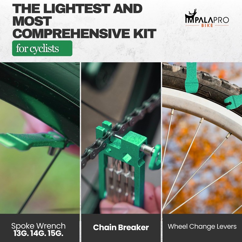IMPALAPRO Multitool Bicycle 20-in-1 Compact and Ultralight (117.5 g) Chrome