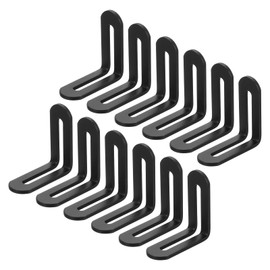sourcing map 10Pcs Adjustable L-Shape Corner Brace with Slot, 2.28 x 2.28 Inch Stainless Steel Slotted Right Angle Corner Bracket for Wooden Furniture Cabinet, Black