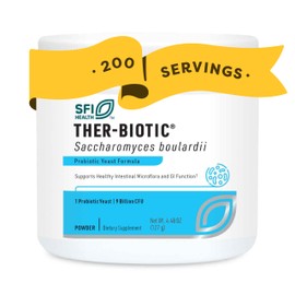 Klaire Labs SFI Health Pure Saccharomyces Boulardii Powder - Probiotic Supplement Supports Yeast Balance - Digestive & Immune Support - Hypoallergenic - Double Scoop for Kids & Adults (4.48oz)