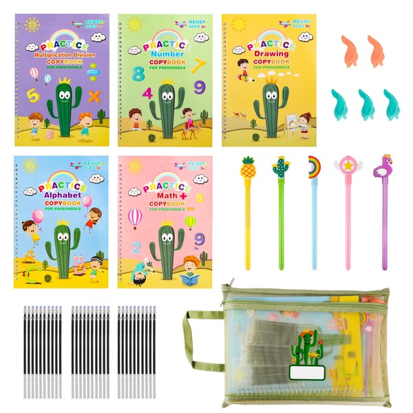 Large Handwriting Practice Kit, Reusable Copybooks for Kids, Children's Writing