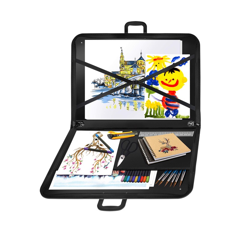 Vantasii Black Art Portfolio Case Artist Carrying Case Artist Portfolios
