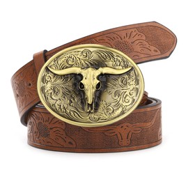 Faletony Kuhkopf Gürtelschnalle Herren Gürtelschnallen Cowboy Gürtel Schnalle 90 x 70 mm Bull Western Belt Buckle Gürtelschnallen für Männer Frauen Gürtel