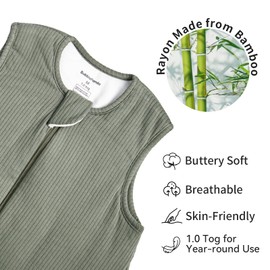 BubblePanda Rayon Made from Bamboo Toddler Sleep Sack with Feet 12-24 Months 1.0 Tog Breathable Sleep Sack 1t-2t Ultra Soft Baby Wearable Blanket with Legs Unisex Sleeping Bag with 2-Way Zipper