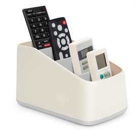 DESONAUT Remote Control Holder with 4 Compartments,TV Remote Caddy/Box/Tray Organizer for Bedside Table/Office Desk,Desktop Storage Organizer for Small Controller,Media Player, Office Supplies