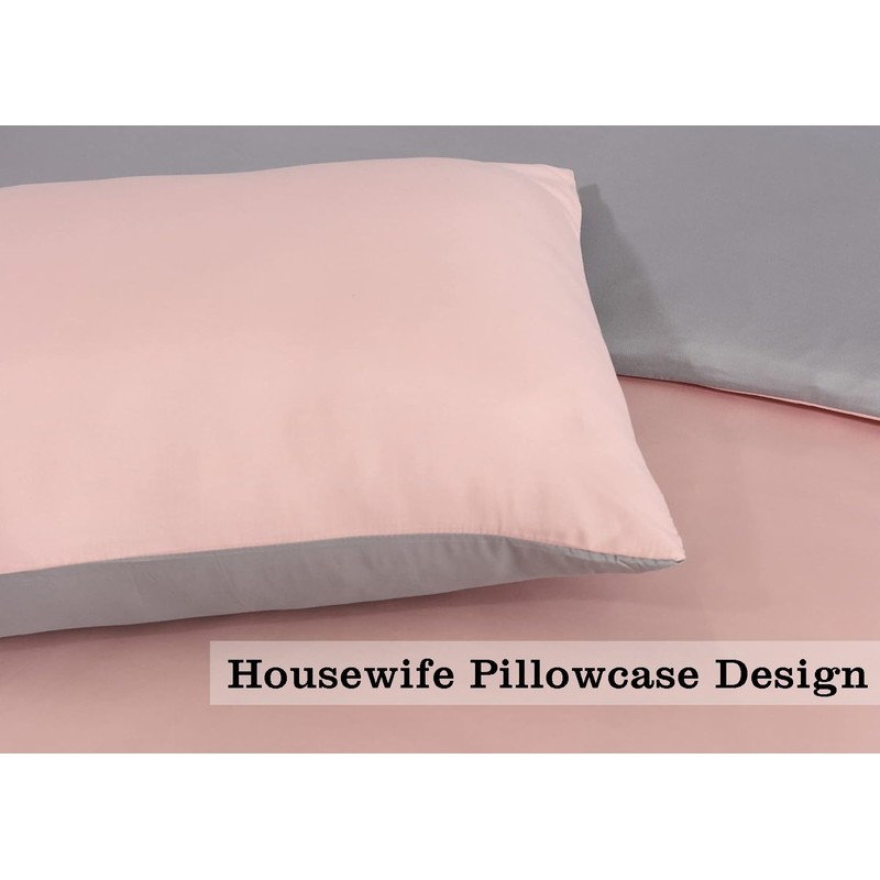 Ev Dekor Double Duvet Cover Sets – Reversible Brushed Microfiber