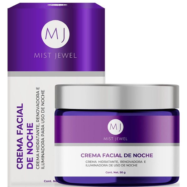 MIST JEWEL Crema de Noche Facial con Niacinamida, cido glicolico,