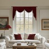 KNEOQIT Luxury Burgundy Red Velvet Curtain Valance, Soft Touch Rod