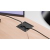 ATM® Desk Cable Grommet, Aluminium with Integrated Brush and Flap,
