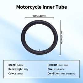 2.25/2.50-16 Inner Tube 70/90-16 Compatible with Off-Road Motorcycles Inner Tubes with TR4 Valve Stem Straight Duty Mini Dirt Bike(2pcs)