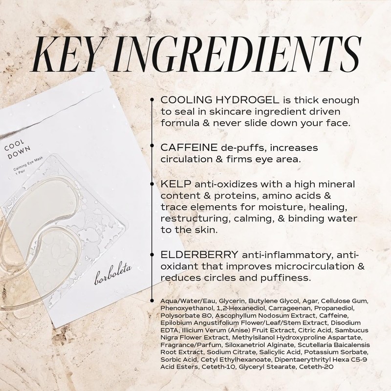 Borboleta Cooldown Calming Under Eye Masks - Under Eye Hydrating