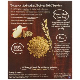 Better Oats Steelcut Oats with Flax, Apple and Cinnamon, 12.3 Ounce