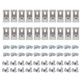 BLCCLOY 20x28 2020 Series Aluminum Profile Connector Set, 20pcs Corner Bracket, 40pcs T Nuts and Hex Screw Bolt for Slot 6mm 20S Aluminum Rail Accessories
