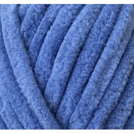 Velvet Chenille Blanket Amigurumi Chunky Soft Yarn for Crocheting and Knitting Super Bulky 100 gr (75.4 yds) (Denim 1)
