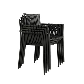 Jamesdar Weave Stackable Indoor/Outdoor Chair Set of 2 Black