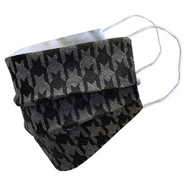 Great British Tie Club Black & Grey Houndstooth Cotton Face Mask