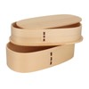 Wooden Bento Boxes Double Wood Color Bento Lunch Box Portable