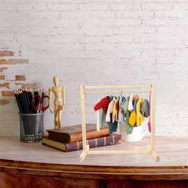 EXCEART Doll Clothes Rack - Wooden Hanger for 18 Inch Dolls Doll Garment Organizer with Easy Installation Perfect for Baby Accessories