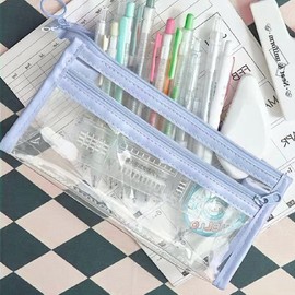 Large Transparent Capacity Pencil Case,Pen Carrier,School Stationery Bag,Marker Holder, Portable Pencil Pouch