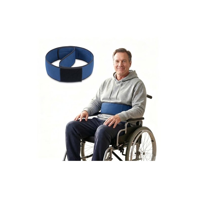 Wheelchair Safety Belt, Adjustable Waist Restraint Strap, Soft Padded Anti-Slip