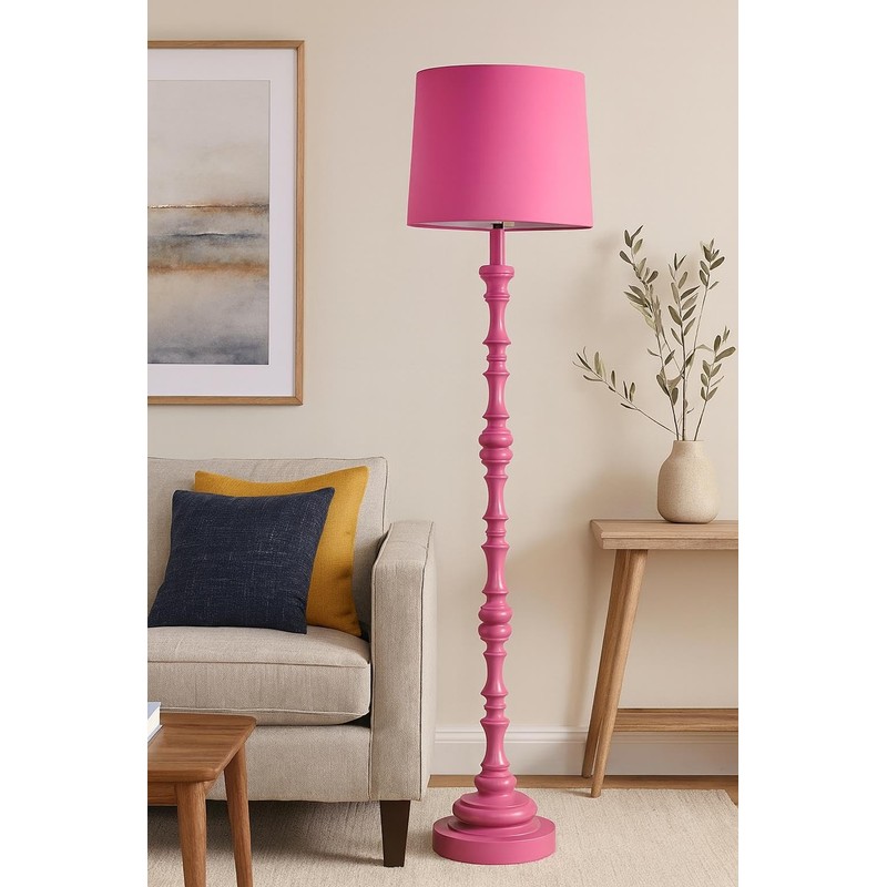 Heritage Kids Sculpted Wood Floor Lamp, Pink
