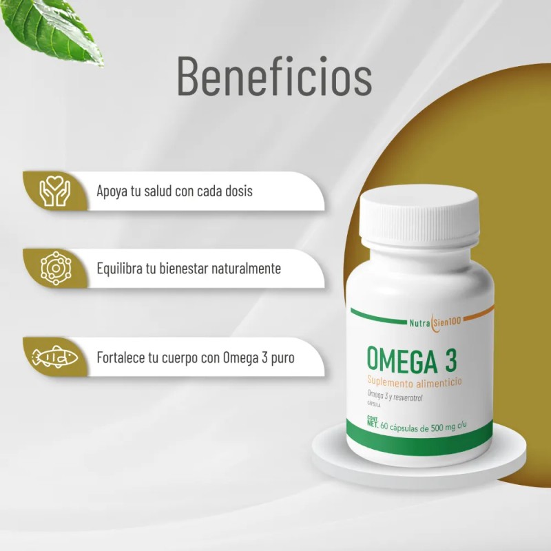 Omega 3 De Salmón Con Resveratrol Epa/dha Nutrasien100 60cap Sabor