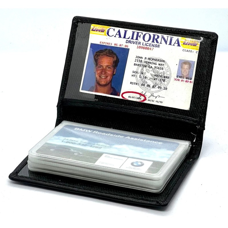 kelvinrolenleathercollection Genuine Leather Business Card Organizer Plastic Insert ID Credit
