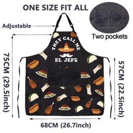They Call Me El Jefes Apron Funny Mexican Boss Chef Gifts Kitchen Cooking Grilling Apron with Pockets Boss Joke El Jefes Gift