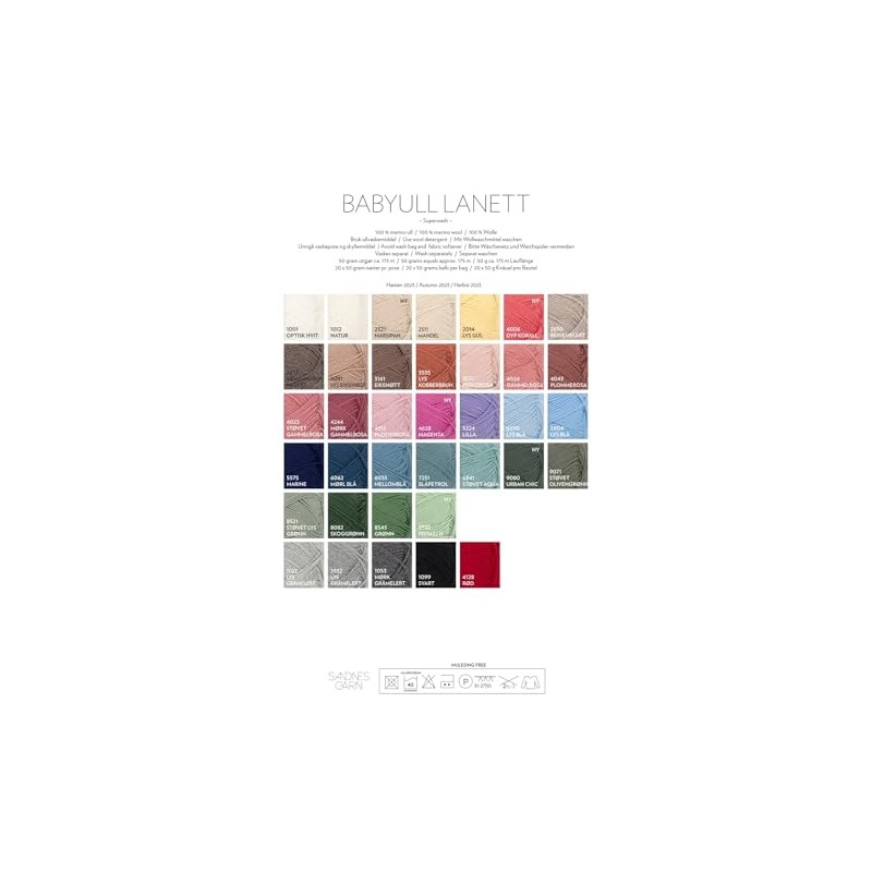 SANDNES GARN Babyull Lanett – Colour: Pistasj Is (8532) –