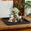Nuogo Extra Large Square Ottoman Table Tray with Wooden Bead